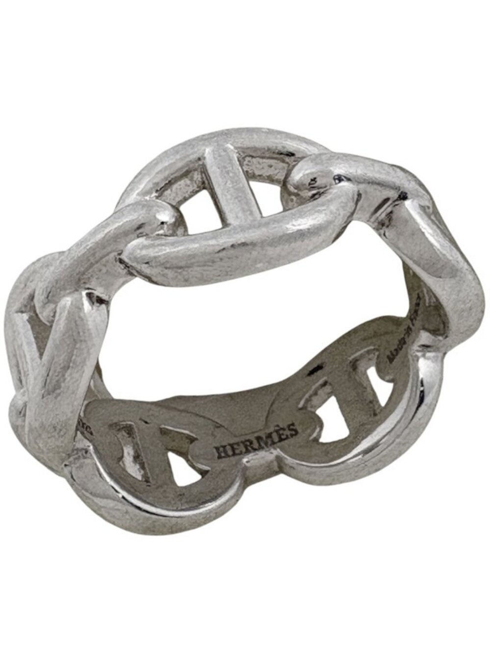 Hermes Ring Chaine D'ancre Enchainee PM 925 Sterling Silver